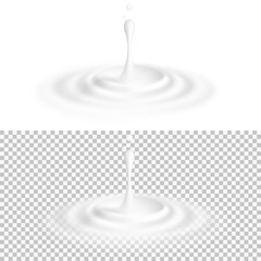 White liquid drop with ripple surface. EPS 10 - 124720630