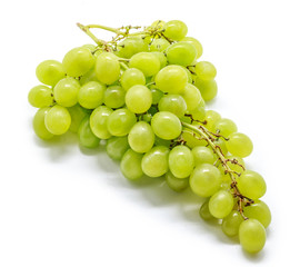 Green grapes isolated on the white background