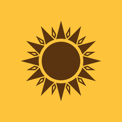 The sun icon. Sunrise and sunshine, weather, sun symbol. UI. Web. Logo. Sign. Flat design. App. Stock