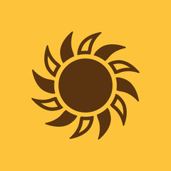 The sun icon. Sunrise and sunshine, weather, sun symbol. UI. Web. Logo. Sign. Flat design. App. Stock