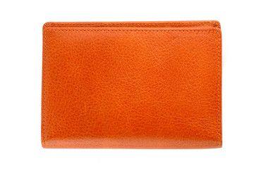 Orange wallet isolated on white background