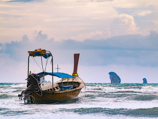 Long tale boat, a favorite transport in Krabi, Thailand