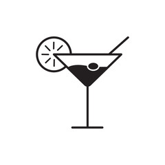 cocktail Flat  Simple Icon with  isolated on white background.