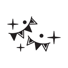 Buntings garlands icon isolated on white background.