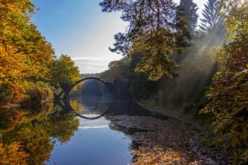 Photo sur Plexiglas Le Rakotzbrücke Herbst