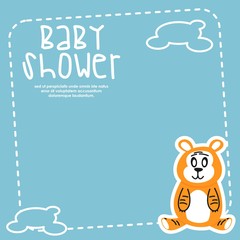 aby Shower design. animal icon. Blue illustration, vector grap
