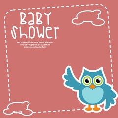 aby Shower design. animal icon. Blue illustration, vector grap