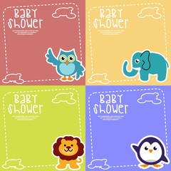 aby Shower design. animal icon. Blue illustration, vector grap