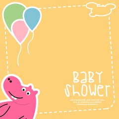 aby Shower design. animal icon. Blue illustration, vector grap