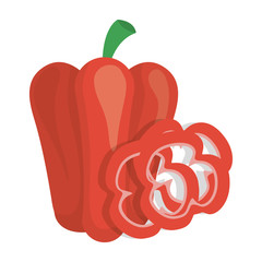 red pepper icon. vegetables healthy food design over white background. vector illustration