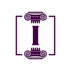 Alphabet I logo. Logo of law, attorney or judge in letter I