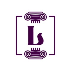 Alphabet L logo. Logo of law, attorney or judge in letter L