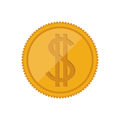 money gold coin icon.  economy and financial item. vector illustration