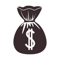 money sack closed over white background. vector illustration