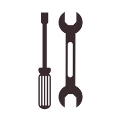 wrench and screwdriver repair tools icon over white background. vector illustration
