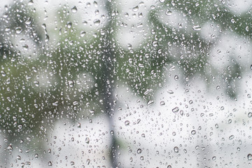 Water drops on glass.