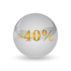 40 percent discount icon