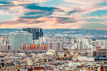 Obraz premium Aerial view of Paris, France. Rooftops and architecture.