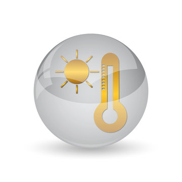 Sun and thermometer icon