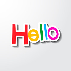 Hello. Colorful Letters - Paper Cut Vector