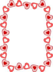 Big frame of hearts with pattern stars. 