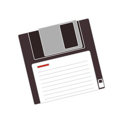 data diskette device icon over white background. vector illustration