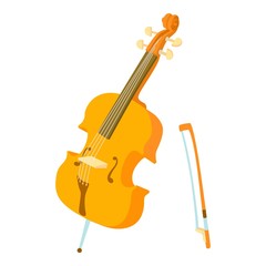 Fototapeta na wymiar Violin icon. Cartoon illustration of violin vector icon for web