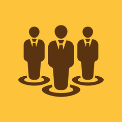 The management and teamwork icon. Team and group, teamwork, people, alliance, management symbol. UI. Web. Logo. Sign. Flat design. App.
