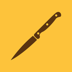 The knife for meat icon. Knife and chef, kitchen symbol.UI. Web. Logo. Sign. Flat design. App.