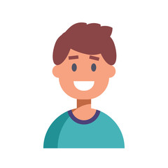 Flat Design Male Character Icon. Vector