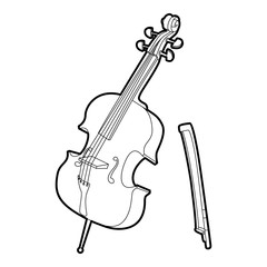 Violin icon. Outline isometric illustration of violin vector icon for web