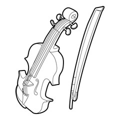 Contrabass icon. Outline isometric illustration of contrabass vector icon for web