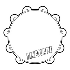 Tambourine icon. Outline illustration of tambourine vector icon for web
