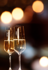 Background with two champagne glasses
