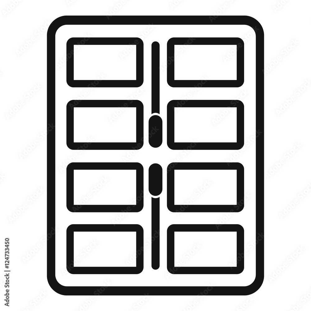Poster makeup palette with applicators icon. simple illustration of makeup palette with applicators vector 