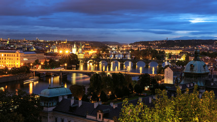 Fototapeta na wymiar Night view of Prague, Czech Republic