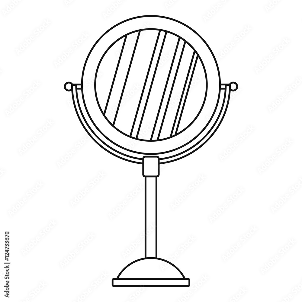 Aufkleber round make up mirror icon. outline illustration of round make up mirror vector icon for web