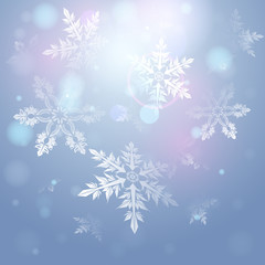 Fototapeta na wymiar blue background with snowflakes, vector