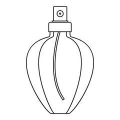 Female perfume flacon icon. Outline illustration of female perfume flacon vector icon for web