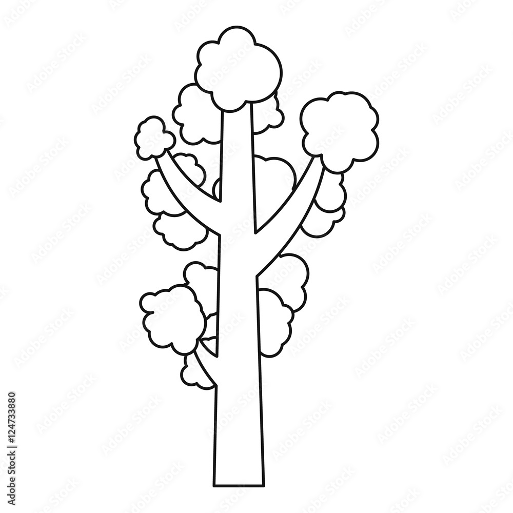 Poster tree icon. outline illustration of tree vector icon for web