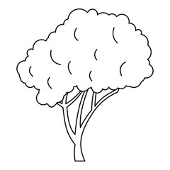 Tree with a rounded crown icon. Outline illustration of tree vector icon for web