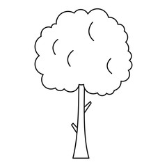 Tree with spherical crown icon. Outline illustration of tree with spherical crown with a rounded crown vector icon for web
