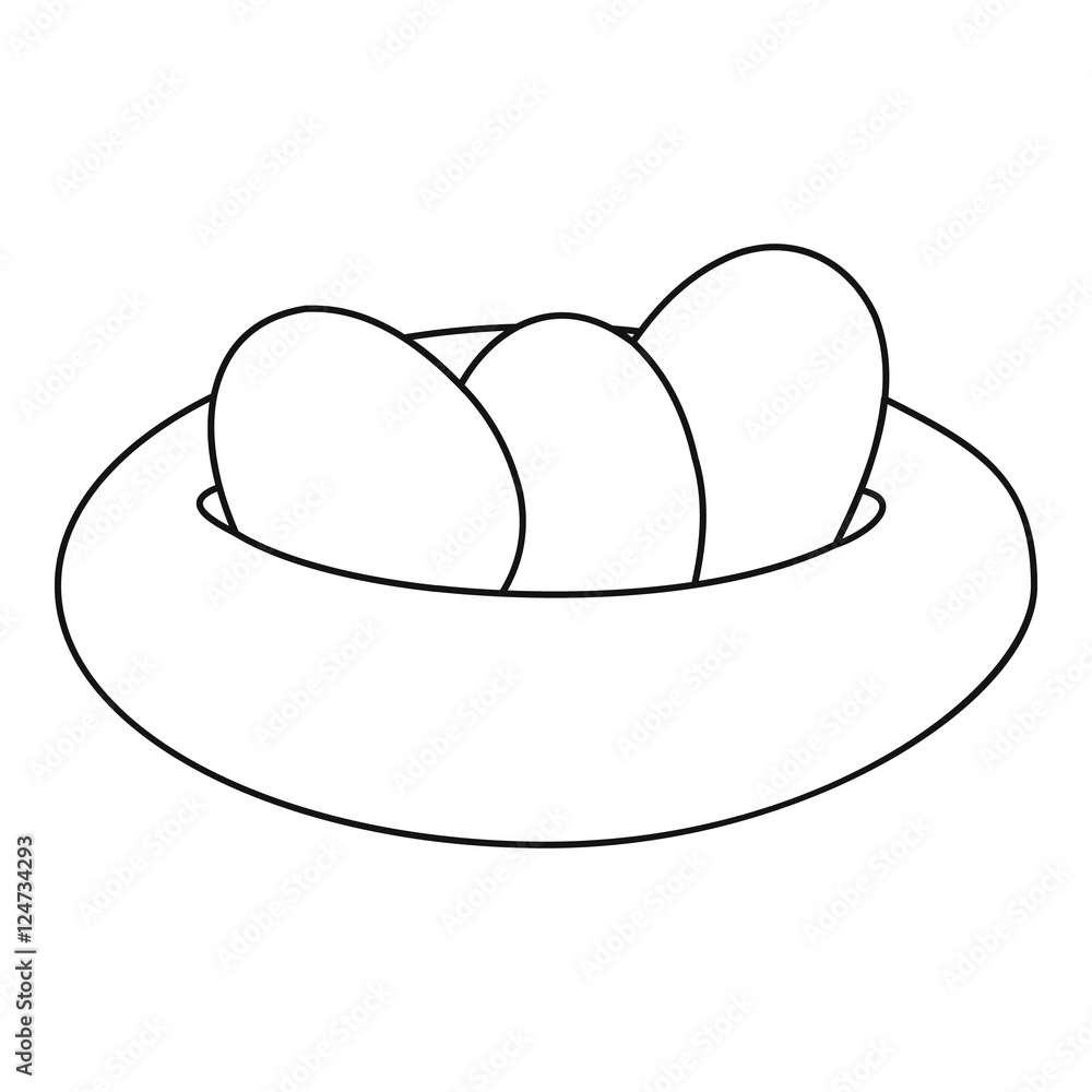 Poster bird nest and eggs icon. outline illustration of nest and eggs vector icon for web
