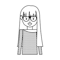 woman with hipster style over white background. vector illustration