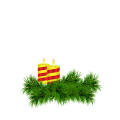 Merry Christmas and Happy New Year  greeting card with Christmas