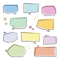 吹き出し 手書き風 / vector eps 