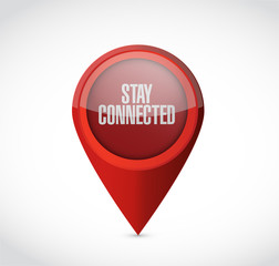 stay connected pointer sign illustration