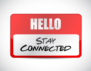 stay connected name tag sign