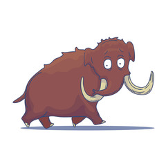 Cartoon Mammoth isolated on white background. Vector