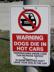 Warning sign in car park